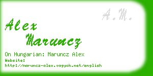 alex maruncz business card